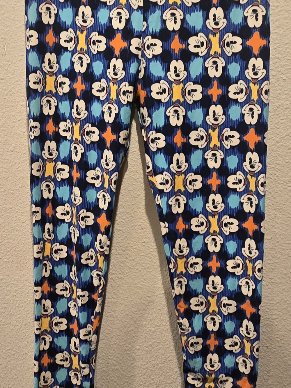 LuLaRoe Kids Mickey Mouse Blue & Orange Leggings